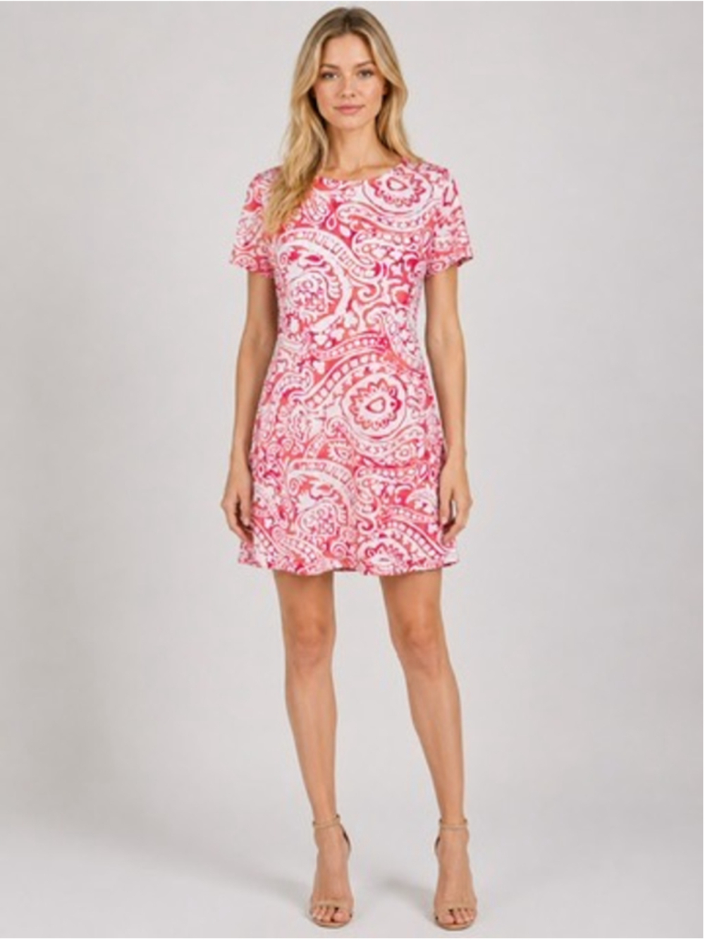 Jude Connally Orange Paisley Shift Ella Dress Jude Cloth Travel Beachy Size XS